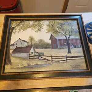 the old spring house framed print by artist Billy Jacobs a farm scene